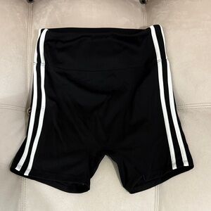 Black Women’s Athletic Shorts with White Stripes